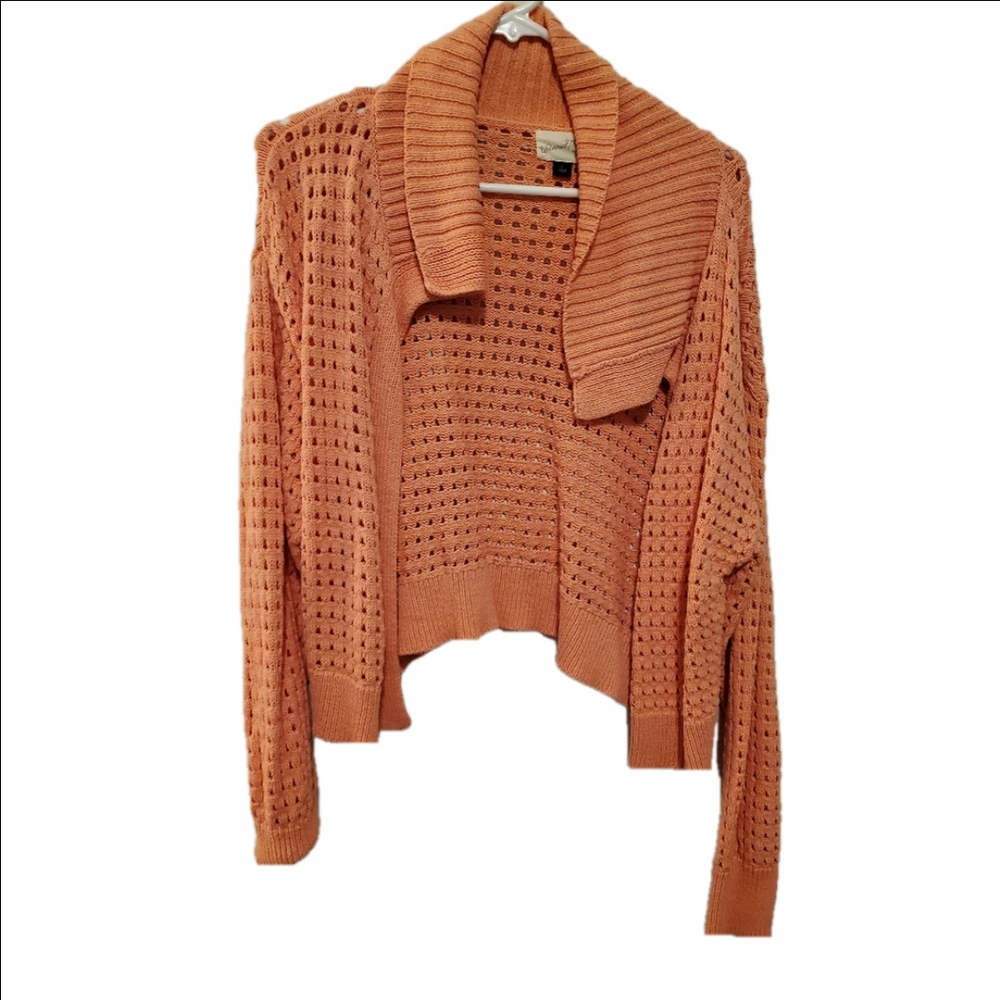 Universal Thread Knit Women's Open Knit Coral Cardigan Sweater